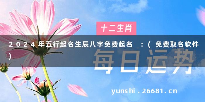 2024年五行起名生辰八字免费起名 :(免费取名软件)